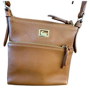 Dooney & Bourke Dillen Brown Tan Leather Crossbody , Messenger Bag